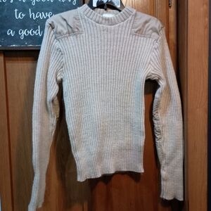 Brigade Quartermasters Light Pink Shoulder And Elbow Patches Wool Sweater Eu40